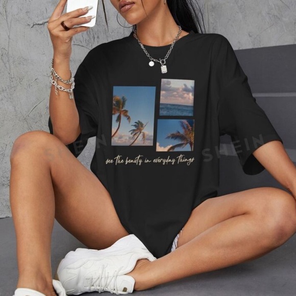 SHEIN Tops - Boutique SHIRT NEW NO TAG WITH SUNSET PICTURE